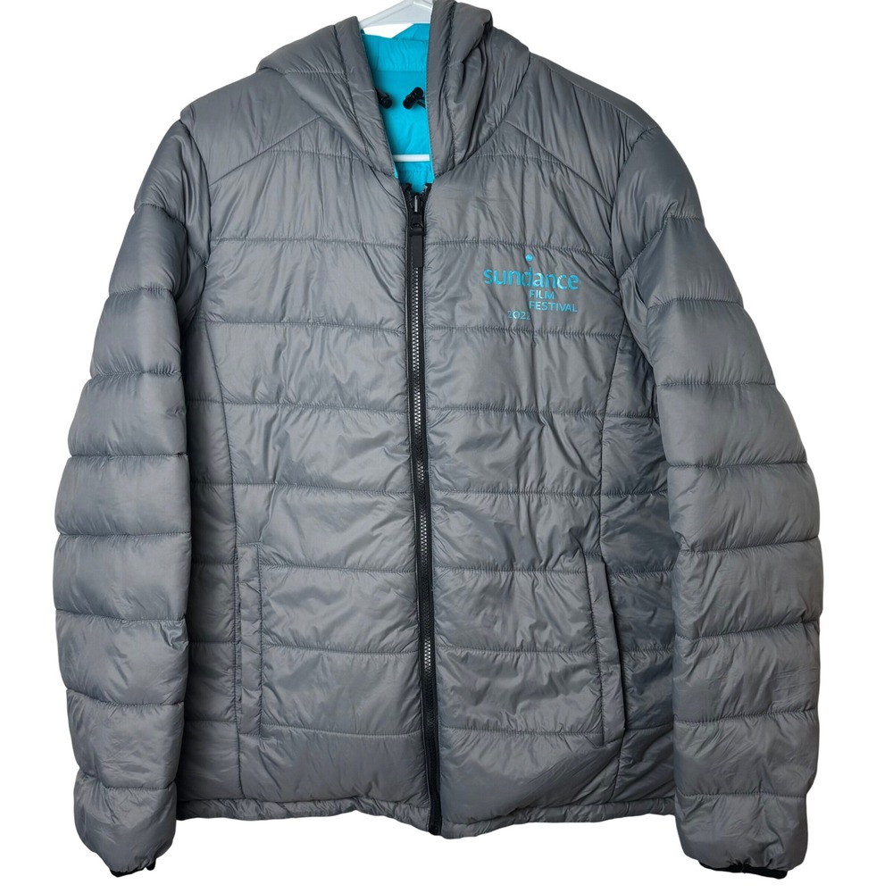 Kenneth Cole Puffer Jacket Men M Grey Sundance Film Festival 2022 Reversible